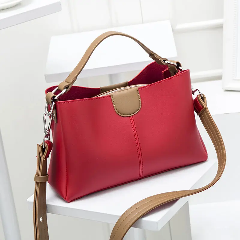 Женская кожаная сумка, модные женские сумки-мессенджеры, сумки через плечо, женские дизайнерские сумки высокого качества - Цвет: red