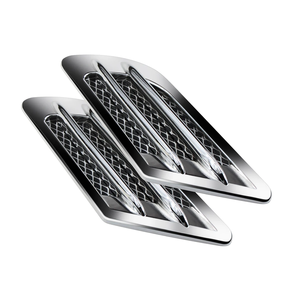 

Tancredy 2pcs Car Styling DIY Car 3D Shark gill Side Air Vent Fender Cover Hole Intake Duct Flow Grille Decoration Stickers