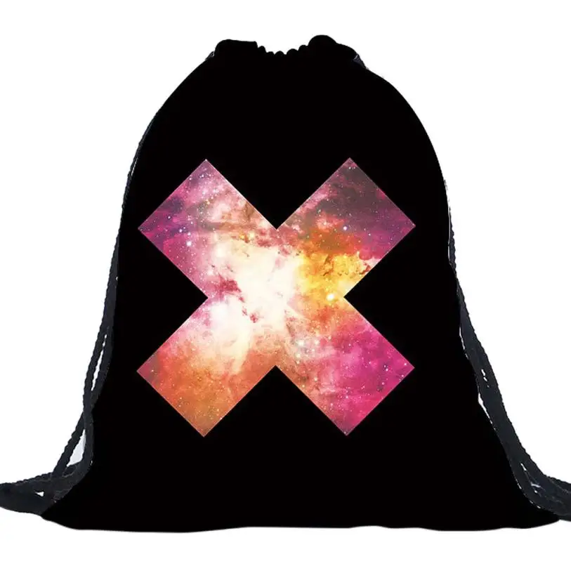 Red Cross printing backpack on black bouquet Pocket portfolio school