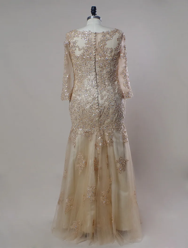 Sexy Backless Long Evening Dress Vestido de Festa appliques beading Lace Evening gown Dress robe de soiree Party Prom Dress (6)
