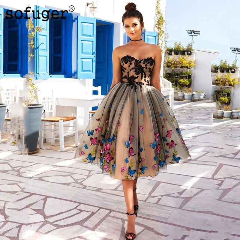 Champagne Tule Vlinder Applicaties Homecoming Party Avondjurk Prom Vestidos De Fiesta Formele Speciale Gelegenheid Champagne Tule Vlinder Applicaties Homecoming Party Avondjurk Prom Vestidos De Fiesta Formele Speciale Gelegenheid
