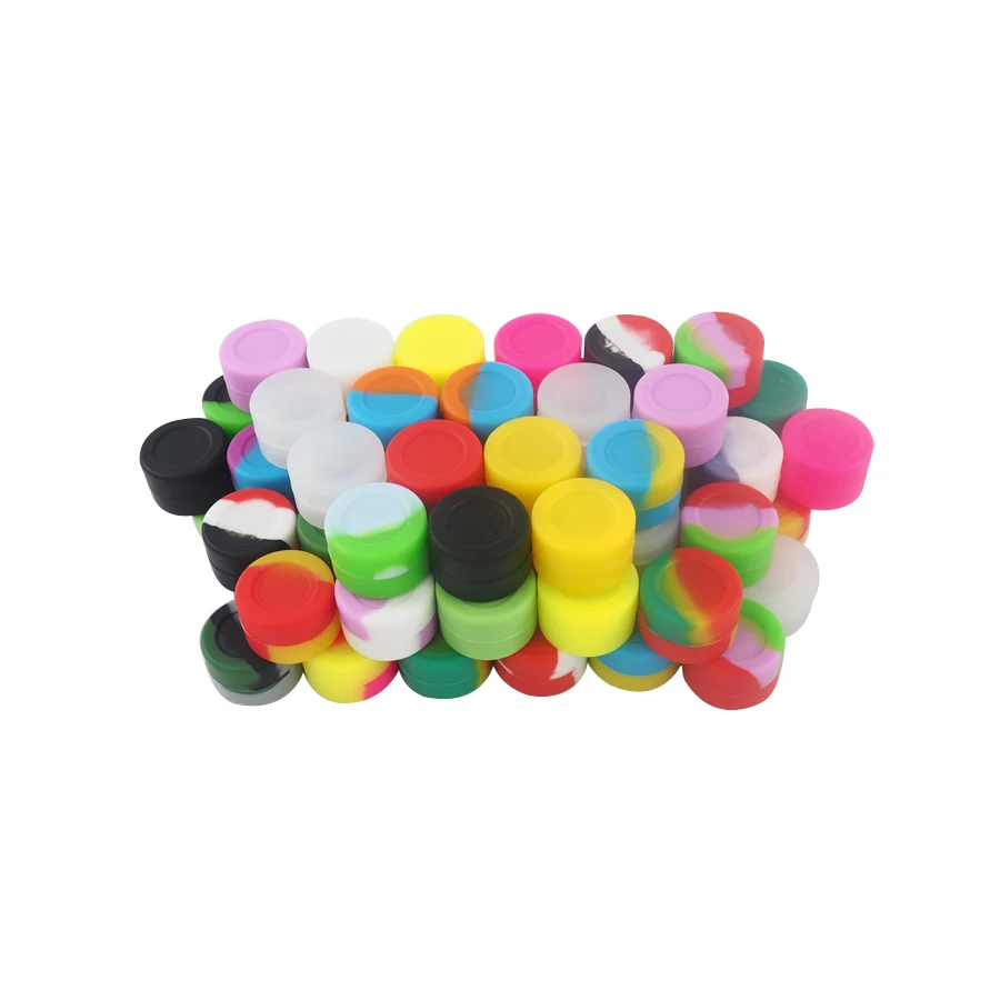 

100pcs/lot 3ml reusable bho-wax silicone dab container dab wax container nonstick container for oil