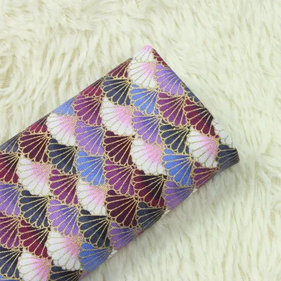 Половина двора импорт хлопок белье ретро ткань японский мягкий бриз позолоченный принт ручной работы DIY Лоскутная сумка ткань A699 - Цвет: purple