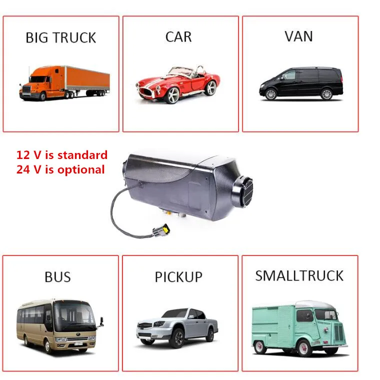 

fast heater in car 5kw diesel oil engine parking diesel air heater flat with remote control and LCD display for 12 V car styling