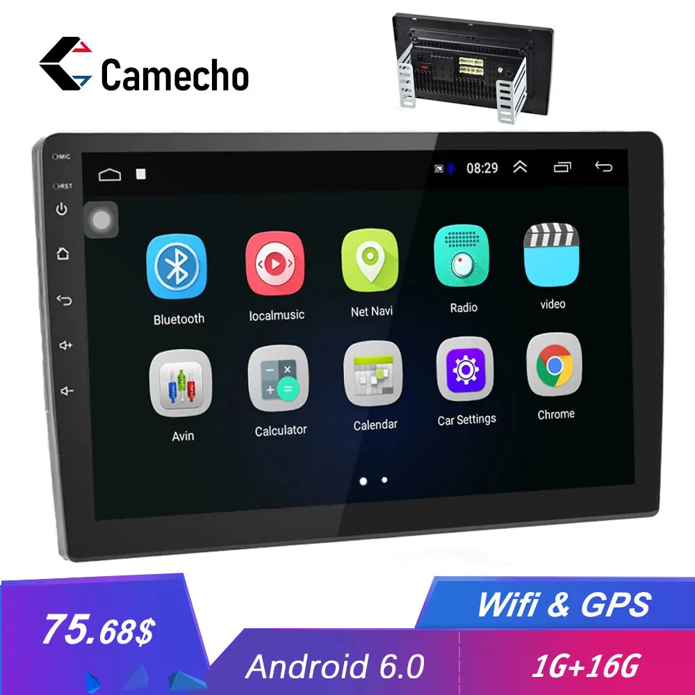 Camecho 10.1 inch Android Autoradio GPS Navigation Car Radio Multimedia DVD Video Player Bluetooth WIFI Mirror Link Audio Stereo
