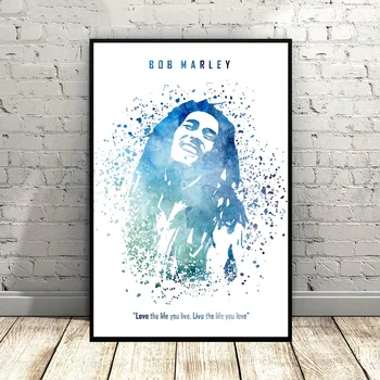 

Bob Marley watercolor Art Canvas Poster Music poster Wall Pictures for Living Room No Frame