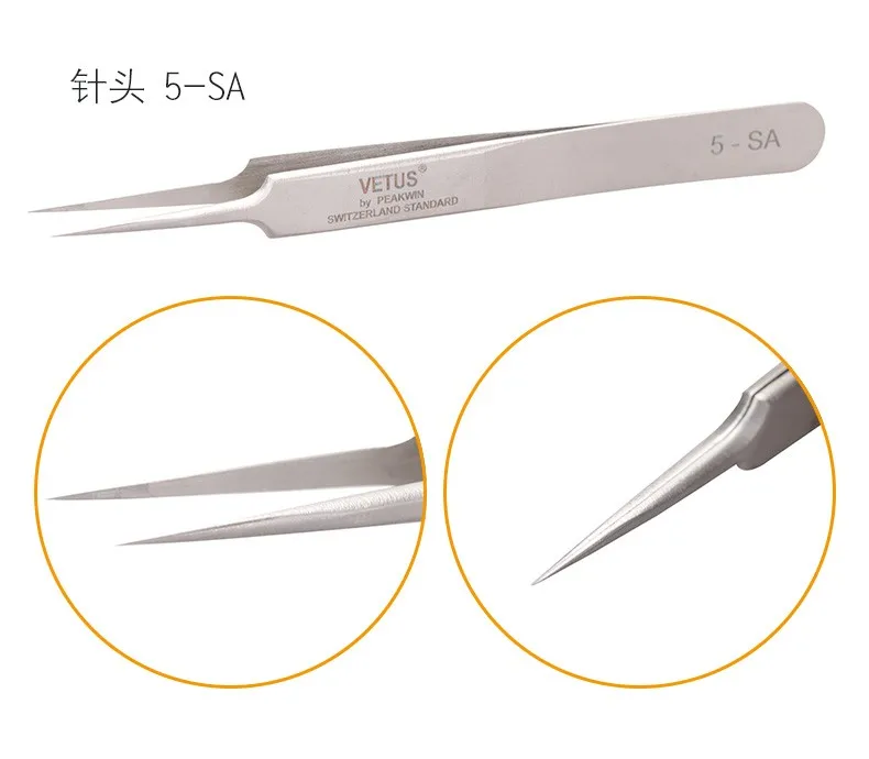 Extensão dos Cílios Marca Inoxidável Superhard Anti-static Pinças Pestana Ferramenta Série SA Pinça 10pcs 100% Aço 13 pinças pestana ferramenta Extensão Dos Cílios série SA Pinça