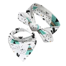 Детские Мультяшные нагрудники с принтом, мягкая хлопковая Бандана с машинкой, манго, треугольный шарф для новорожденных, тканевая повязка на голову для девочек, 2 шт. XA-006