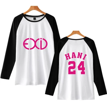 

New Kawaii Leisure Harajuku Exid HANI SOLJI LE JUNGHWA HYTERIN Women's 2018 Hot Sale Long Sleeve T-Shirt Print Kpop Double Fight