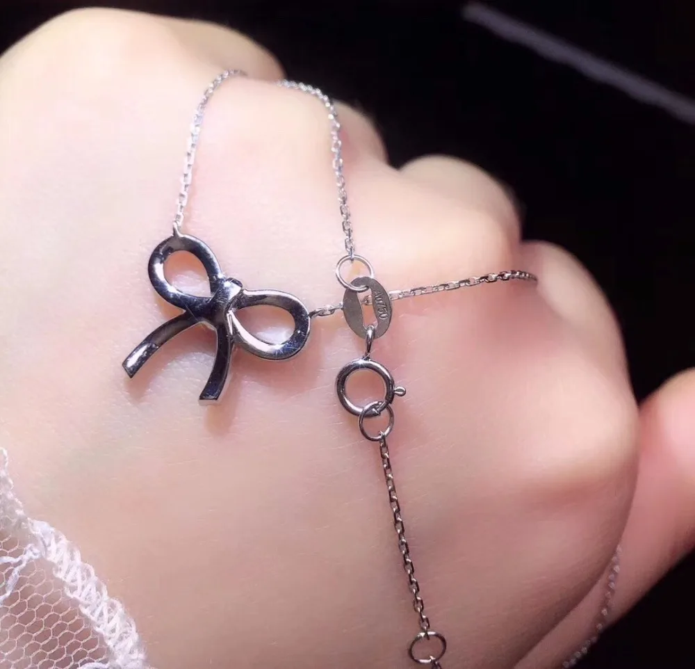 Настоящие хорошие драгоценности 18-каратного белого золота AU750 0.273ct Diamond Цепочки и ожерелья подвески из драгоценных камней для милое Женское Ожерелье
