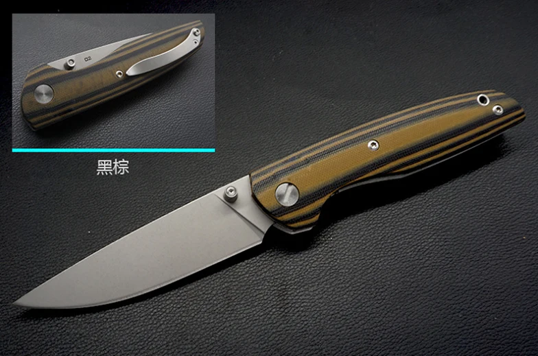 Pocket folding knives D2 blade 59HCR Ball Bearing system G10 handle Tactical outdoor camping useful survival knife DEC tools