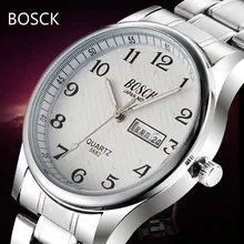 Top Marque De Luxe Hommes de Montre Date Jour En Acier Inoxydable Relojes Lumineux Heure Robe Hommes Montre À Quartz Occasionnel 2016 Sport montre-bracelet