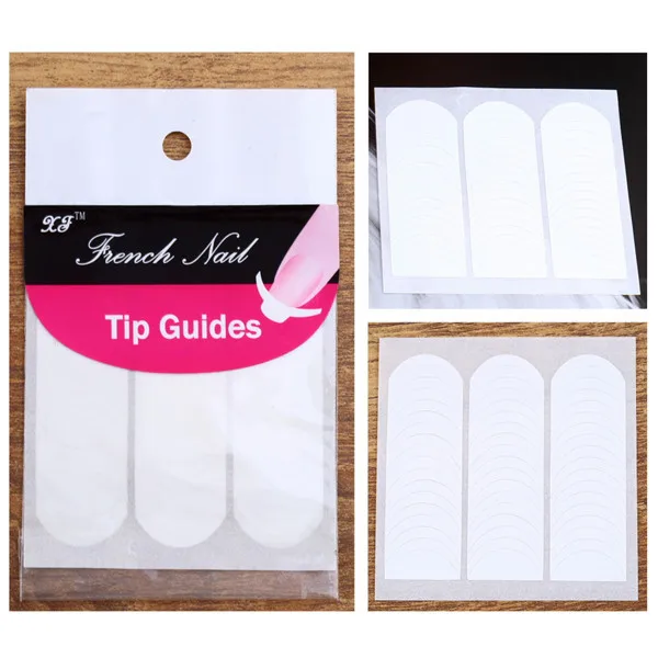 

5Packs/set Each Pack includes French Manicure Nail Tips Art Form Fringe Guides Sticker DIY Stencil