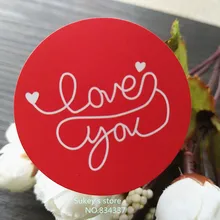 180 шт./лот DIY декоративные наклейки Красный "люблю тебя" декоративная наклейка герметизирующий ярлык выпечки наклейка на упаковке пирога