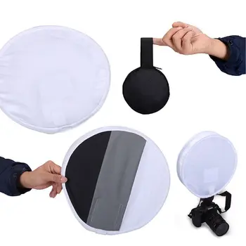 

31cm Round Flash Diffuser On-top Camera Diffuser Mini Gray External Softbox White Grey Black Balance Card Soft Box