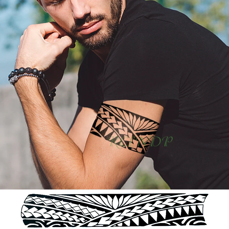 

Waterproof Temporary Tattoo Sticker Tribal totem band Fake Tatto Personality Flash Tatoo Waist Arm Foot Tato for Girl Women Men