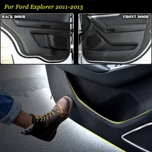 4 шт. Новые Межкомнатные Двери Из Углеродного Волокна Боковой Край Anti-kick Площадку Защита Наклейка Для Ford Explorer 2011-2013