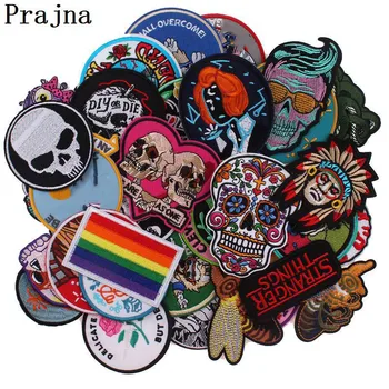 

Prajna Good Quality Embroidered Patch Rock Punk Skull Bike Patch Animals Lot Sew Iron On Patches For Clothes Cheap Mixed Random