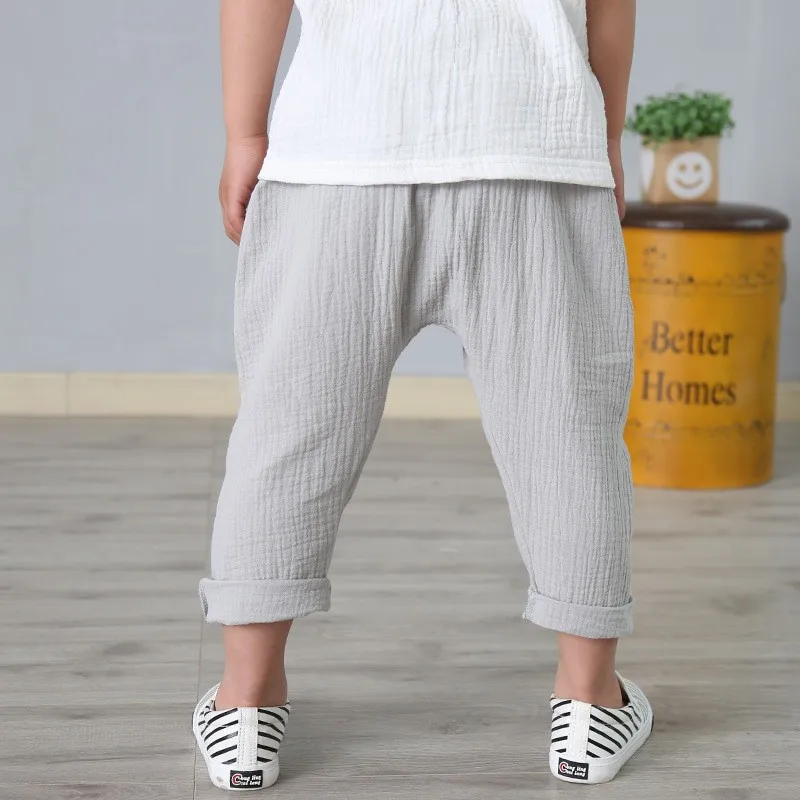 New-2-7y-2018-Summer-Solid-Color-Linen-Pleated-Children-Ankle-length-Pants-for-Baby-Boys (2)