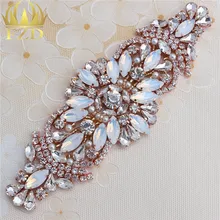 Handmade Hot Fix Rose Gold Rhinestones Applique Iron Sew On Bling Applique for Headpieces Dresses Garters Handmade Hot Fix Rose Gold Rhinestones Applique Iron Sew On Bling Applique for Headpieces Dresses Garters