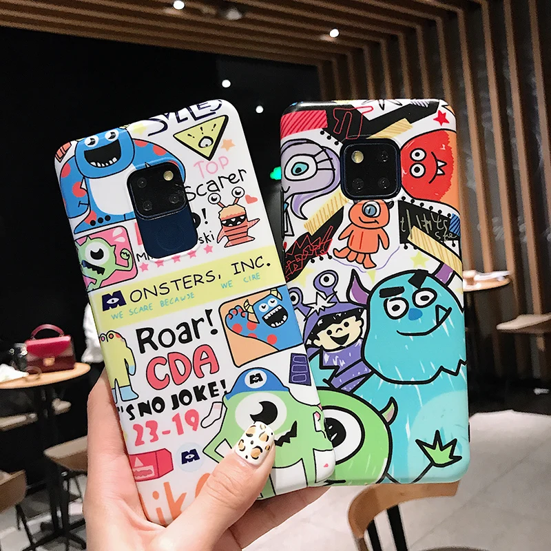 

Case for Huawei P20 P30 Pro Nova 4 3 3i Cute cartoon big eyes matte Soft cover For Huawei Mate 10 20 Pro 20X Honor 10 back funda