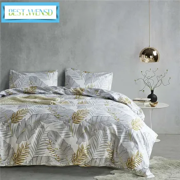 

BEST.WENSD Beddings and bed sets Flower Sea Twin Full Quee king Duvet cover with pillowcover Banana leaf Home Textiles -no sheet