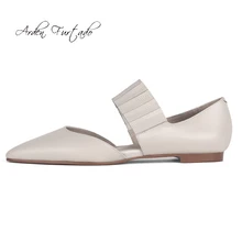 Arden/Коллекция года; сезон лето-весна; модная женская обувь с острым носком; цвет бежевый; босоножки из натуральной кожи на плоской подошве с пряжкой и ремешком; Новинка; женская обувь