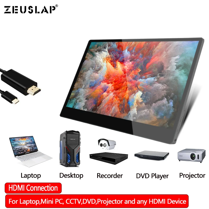 Сенсорный ЖК экран 13 3 дюйма 15 6 1080P HDMI сенсорный для телефона Type C ноутбука