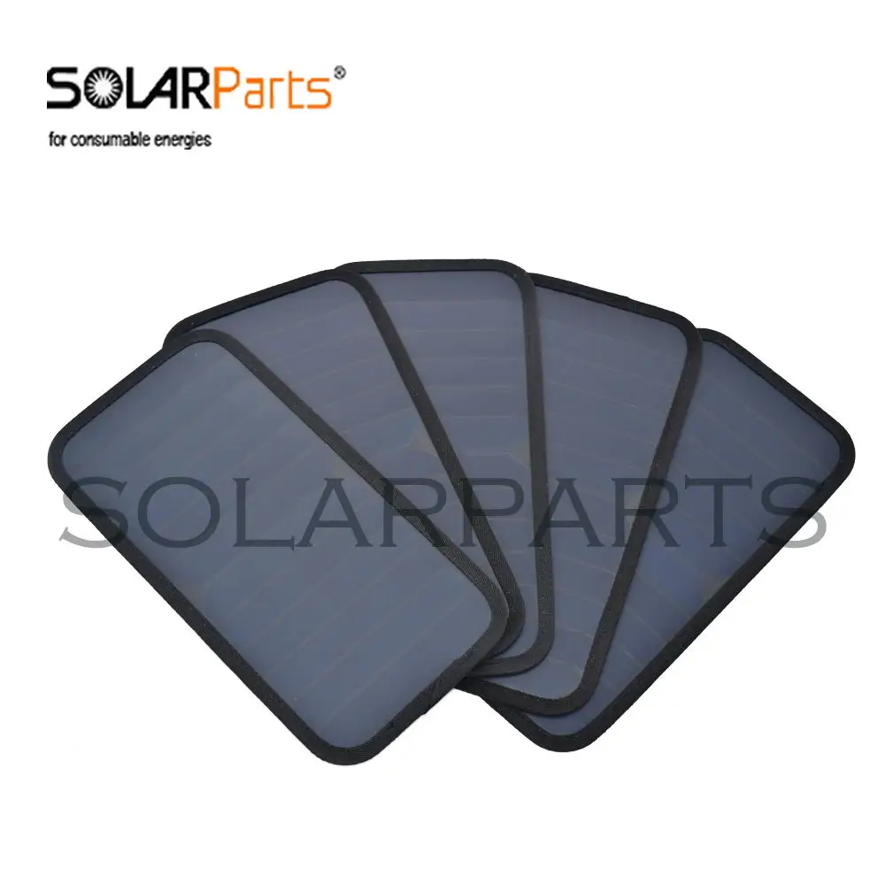 

Solarparts 5pcs 6v/6w Semi-flexible solar panel soalr cell Module for phone charge /LED light/Solar foldable charger/toys