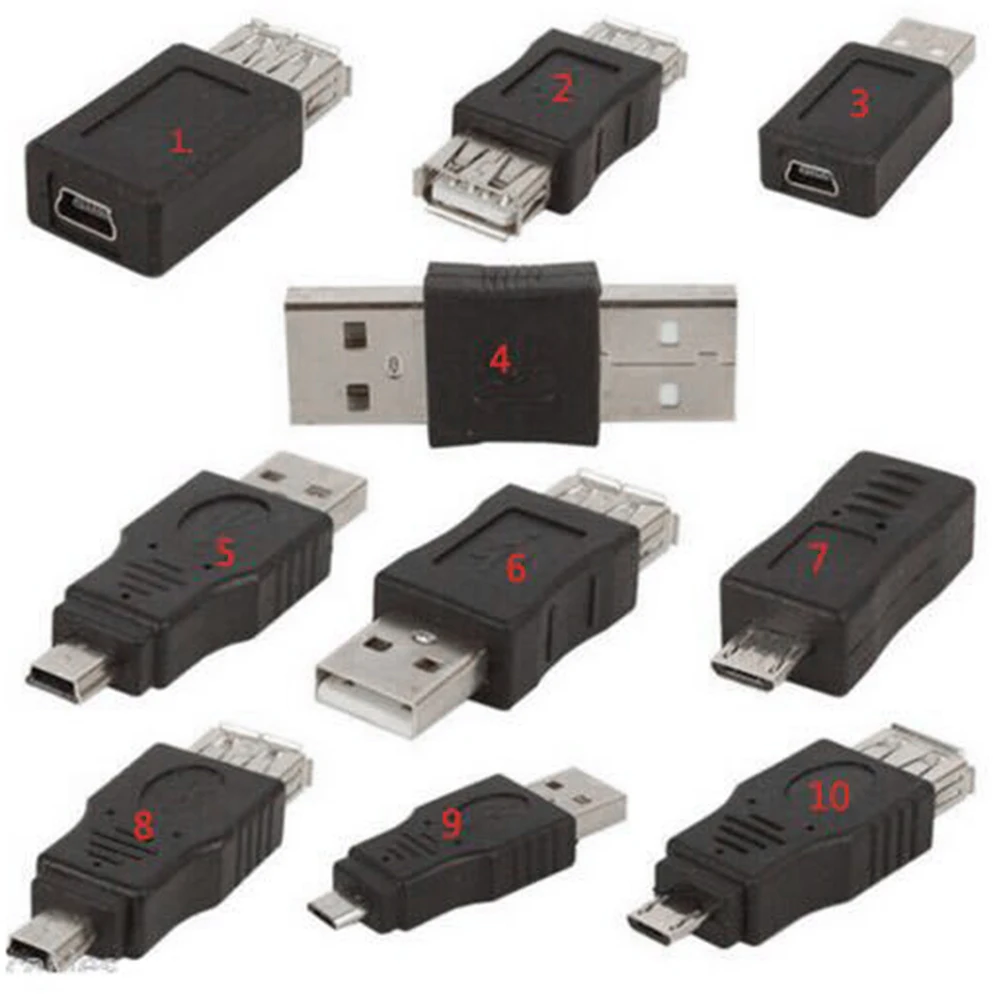 10 шт. 12 шт. OTG 5pin F/M Mini Changer адаптер конвертер USB мужчин и женщин Micro USB адаптер USB 2,0 гаджеты телефон конвертер