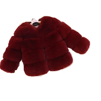 

Faux Fur Coat Children New 2018 Autumn and Winter Small Medium and Large Children Girl Stitching Warm Kids Girls Coats CA088