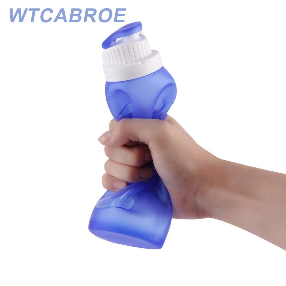 

WTCABROE 500ML Camping Travel Bicycle Sports Collapsible Water Bottle Drinkware Creative Outdoor Foldable Silicone Water Bottle