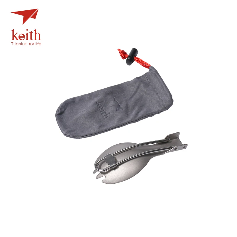 Keith Titanium Spork plegable camping cubiertos viajes tablewares picnic al aire libre senderismo conveniente Tenedores cuchara 17.5g ti5301