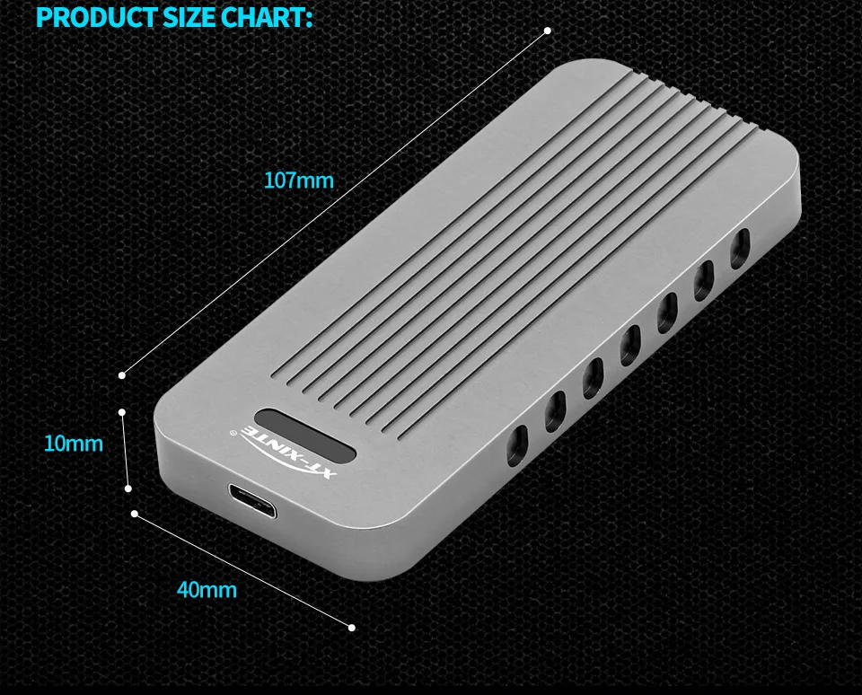 Алюминиевый сплав NVMe PCIE USB3.1 HDD корпус M.2 для USB SSD корпус для жесткого диска Тип C 3,1 M Соединитель в форме ключа HDD коробка для рабочего стола