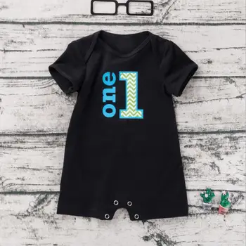 

1PC Black White Baby Boys Outfit 1st 2nd Birthday Anchor Super Boy I Love Baby Romper Infant Newborn Boy Clothes 0-24months