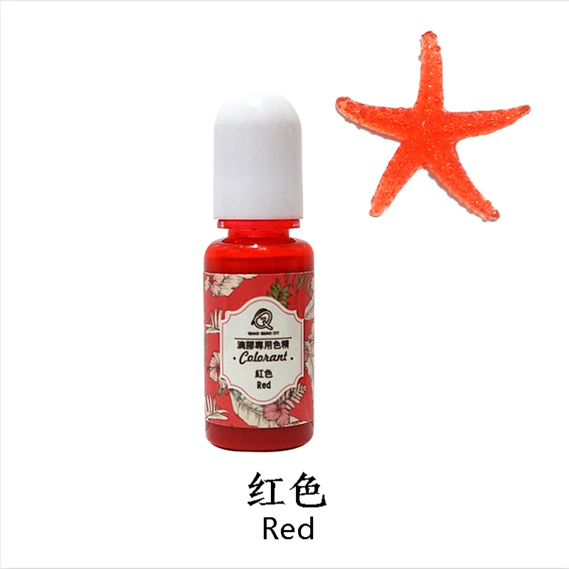 QIAOQIAODIY 10ML Epoxy Resin Pigment UV Resin Coloring Dye Colorant Resin Pigment DIY Handmade Crafts Art Sets 14 Colors - Цвет: RED-12