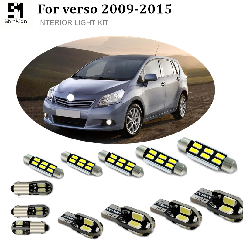 

Shinman 6pcs X Error Free canbus LED Interior Light Kit Package for toyota verso accessories 2009-2015 car interior led kit
