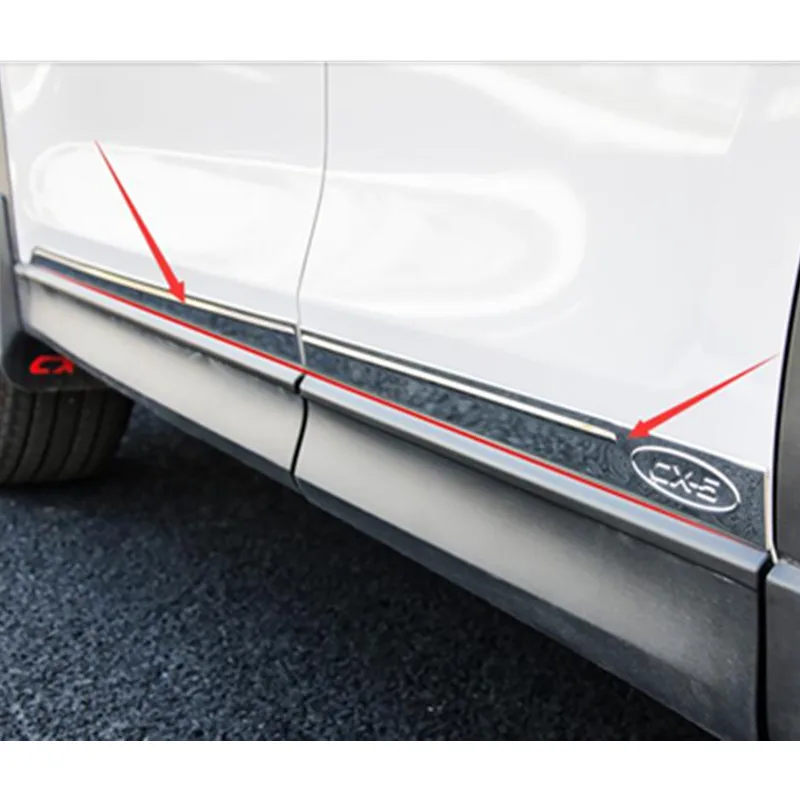 Для Mazda CX5,- из нержавеющей стали хромированная наружная Боковая дверь корпус формовка стример полоса Накладка для коробки передач 4 шт