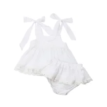 Летний топ без рукавов с бретельками для маленьких девочек, жилет+ шорты, комплект одежды из 2 предметов, 1-6Y