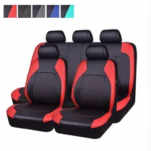 Car seat cover lock pu leather red gray color car goods seat cover set fit for Lada Kalina granta ford focus 2 renault logan Car seat cover lock pu leather red gray color car goods seat cover set fit for Lada Kalina granta ford focus 2 renault logan
