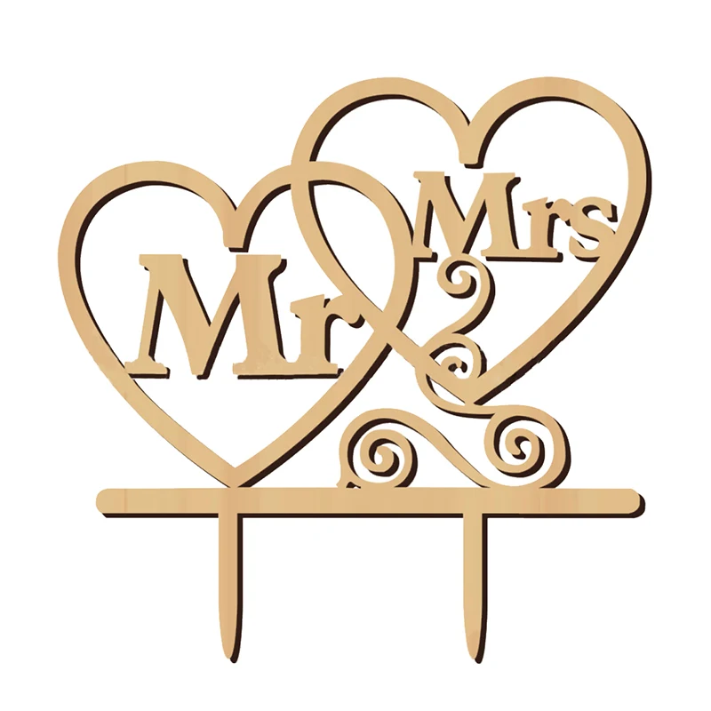 ALIM HOT SALE Rustic Wedding Cake Topper - Mr and Mrs style 38