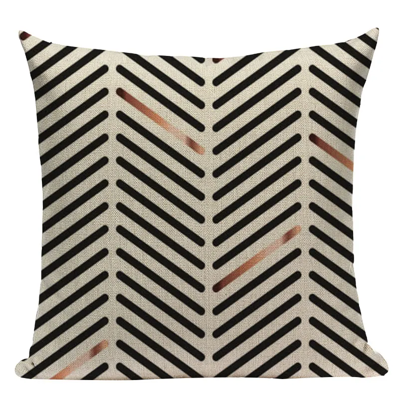 Поп геометрический чехол для подушки с изображением животных черно-белая льняная Подушка декоративная наволочка квадратная Высококачественная с принтом на заказ - Цвет: L320-3