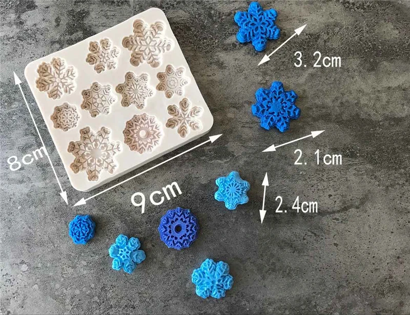 Рождественская серия в форме снежинки силиконовая форма для торта помадка украшения торта шоколадные конфеты Кондитерские инструменты