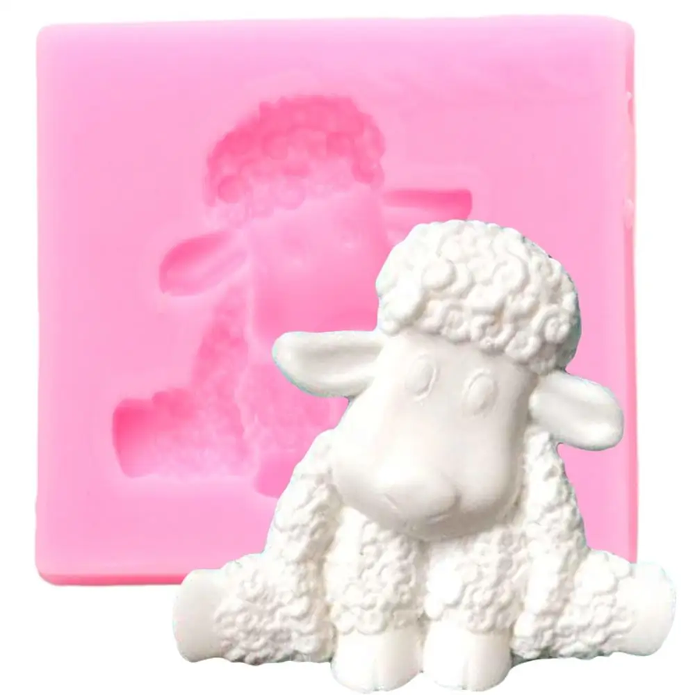

3D Sheep Silicone Mold Animals Cupcake Topper Fondant Molds Cake Decorating Tools Polymer Clay Candy Chocolate Gumpaste Moulds