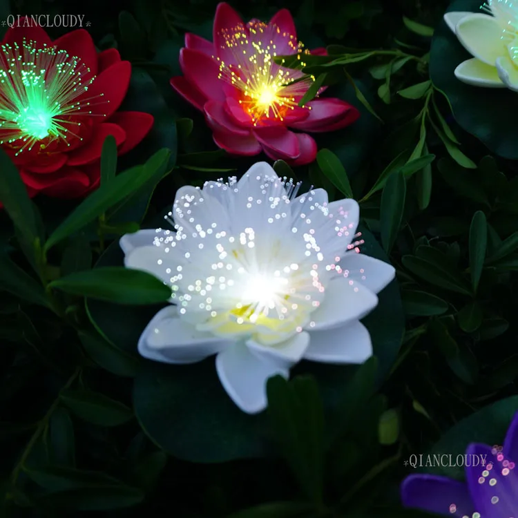 1 шт., искусственный светодиодный оптоволоконный водонепроницаемый светильник, искусственный пруд, цветы, лист лотоса, лилия, изменение цвета, свадебные украшения D30