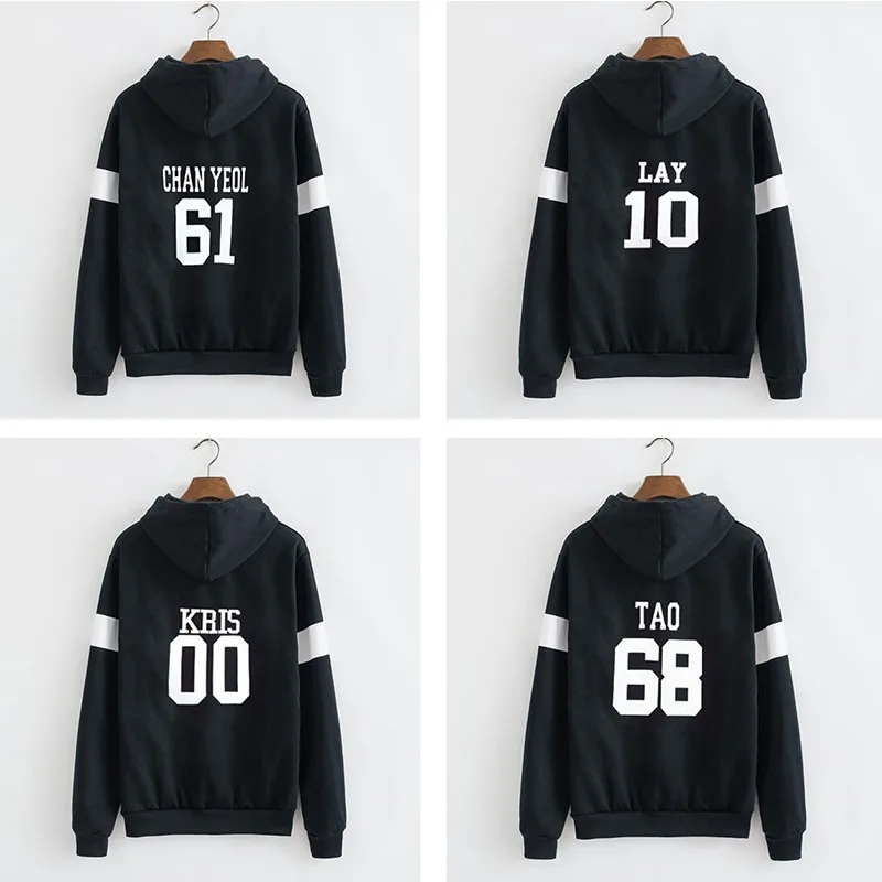 Kpop Exo sudadera con capucha para mujeres chndales de tela de moda sudadera bisbol Exo sobredosis Feminino cremallera jueg