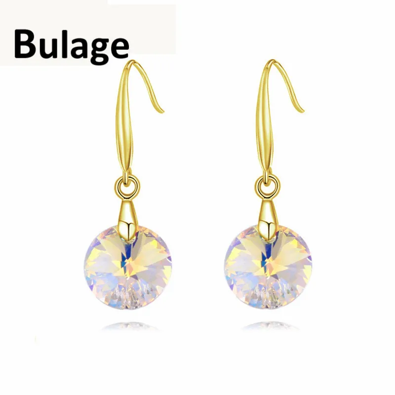

Bulage Simple Round Crystal Drop Earrings Made with Swarovski ELEMENTS For Women Gold/Silver Color Jewelry Best Friends Gift