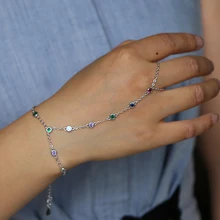 Распродажа, браслет Bileklik, Невольничий, звено цепи, переплетение пальцев, браслет на руку, нежные, цветные, Cz, крошечные, регулируемые, 16+ 5 см