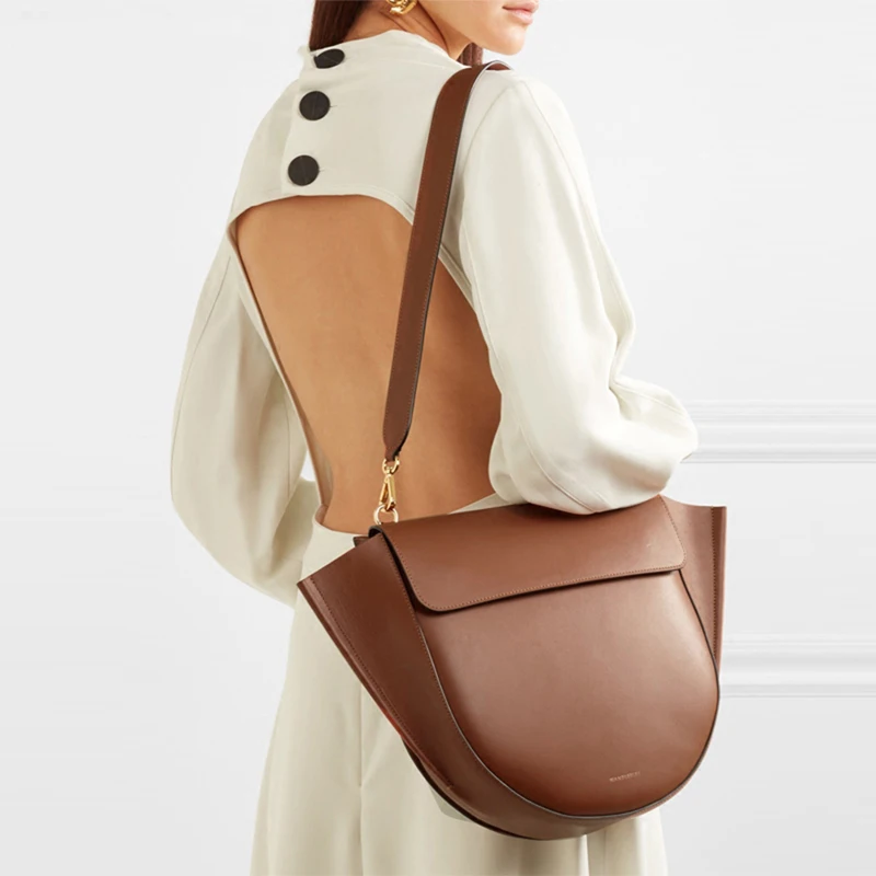 

Large Saddle Bag Crossbody Bags for Women Brown Flap Purses with Over the Shoulder Long Strap