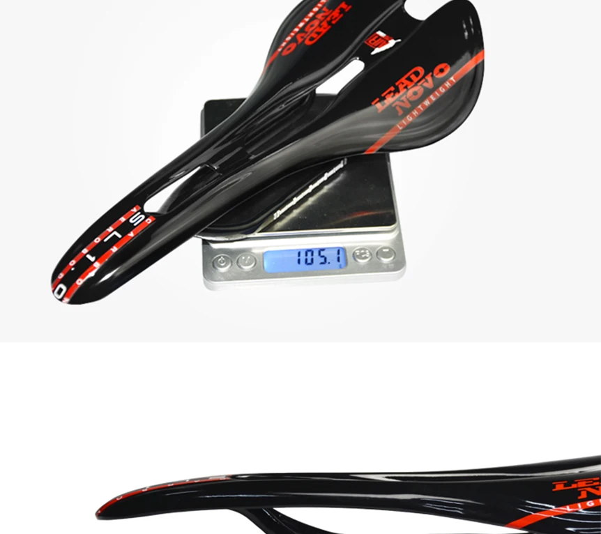 Leadnovo Carbono Saddles Bicycles Hollow Breathable White Red Grey